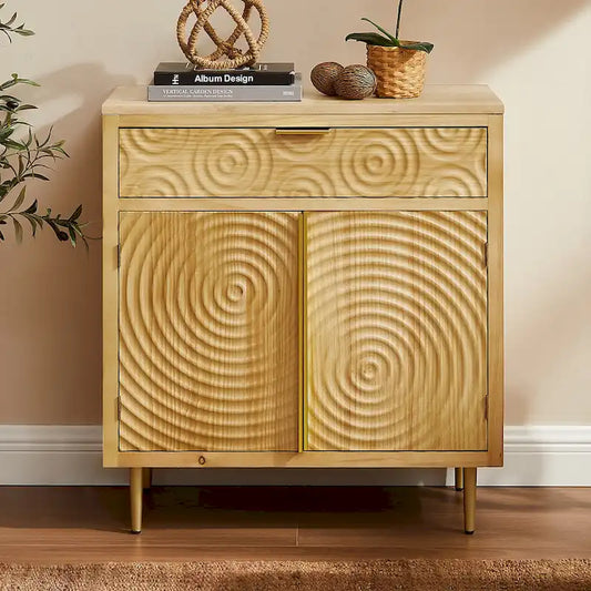 Handcrafted Wood Sideboard with 2 Doors
