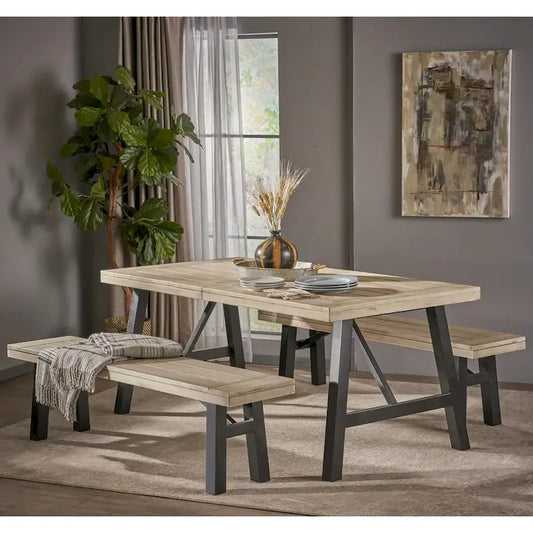 Cottage 3-piece Acacia Wood Picnic Dining Set by