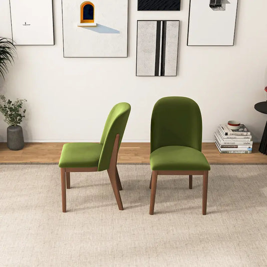 Bellar Mid Century Modern Linen/Velvet Dining Chair (Set of 2)