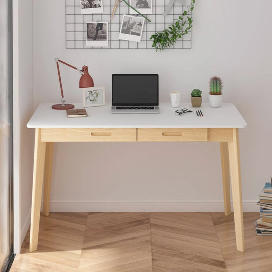 47.2  W Classic Home Office Desk, Writing Desk With Drawers