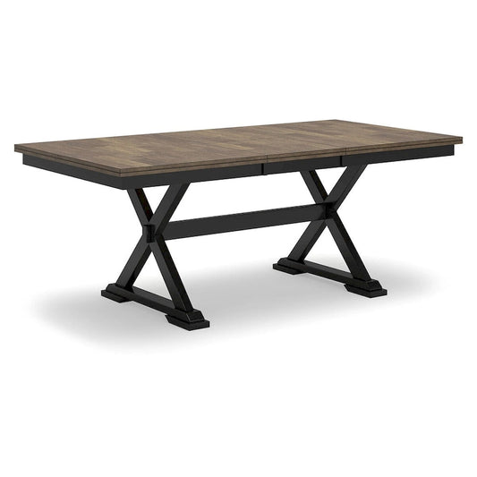 Wildenauer Brown/Black Dining Extension Table - 40   W x 78   D x 30.13   H