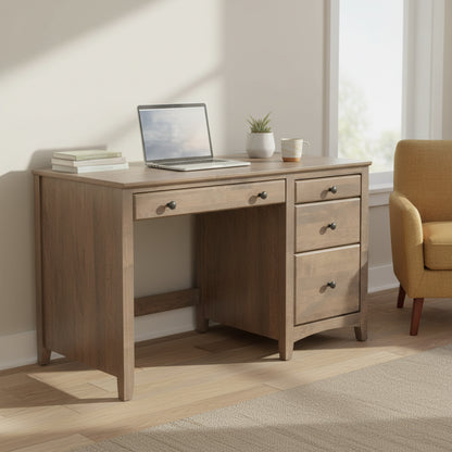 Solid Wood 4 Drawer Desk