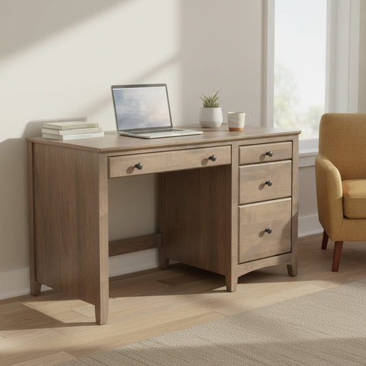 Solid Wood 4 Drawer Desk
